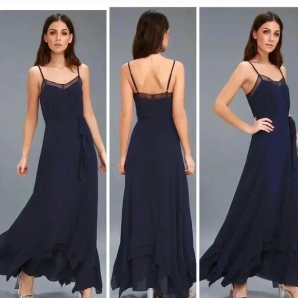 NWT‎ Lulus Maxi Navy Dress - Picture 9 of 9
